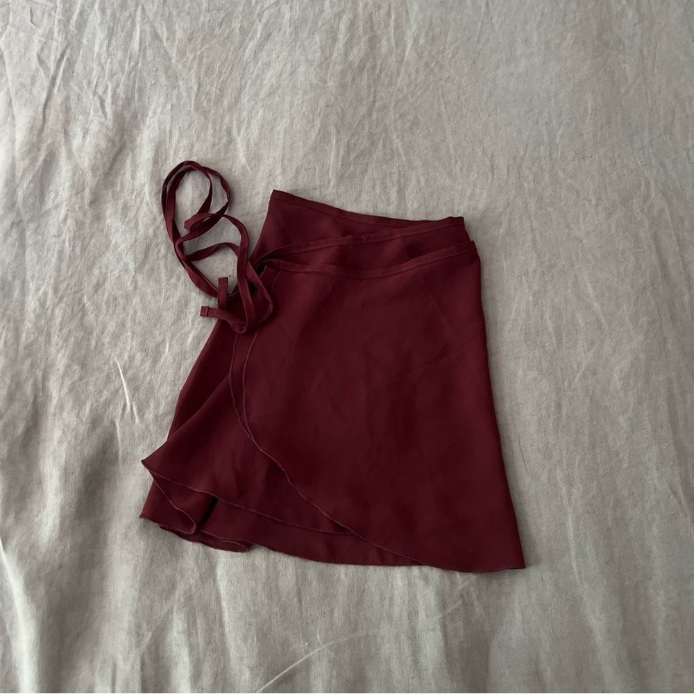 Mirella Burgundy Ballet Wrap Skirt- One Size